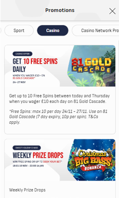 Casino mobile screenshot 2